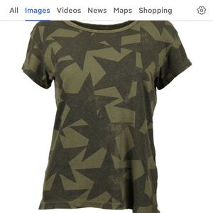 Current/Elliott Star Patterned Olive army T-shirt - size xs